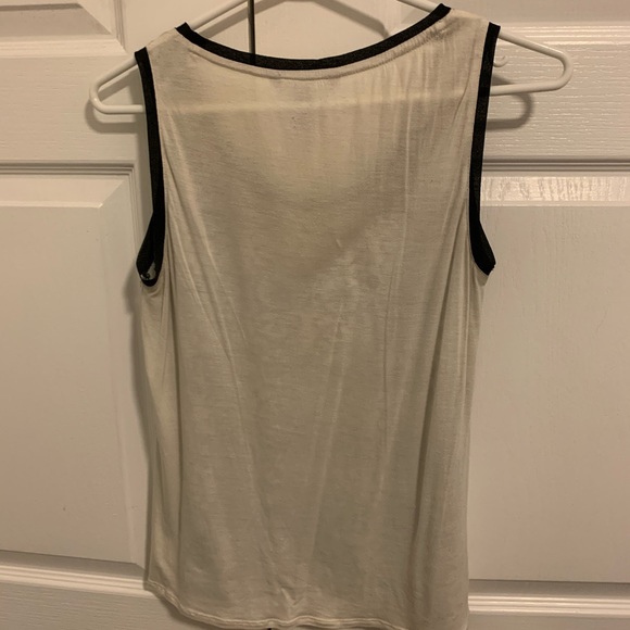 Gorgeous beaded black and white sleeveless top. - Picture 2 of 3